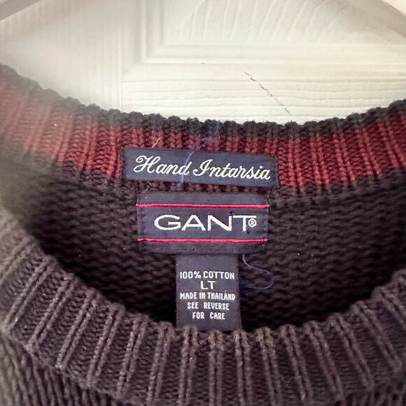 Gant Vintage Hand Intarsia Swinging Golfer Crew Neck Jumper Sweater Large Tall - Picture 2 of 13